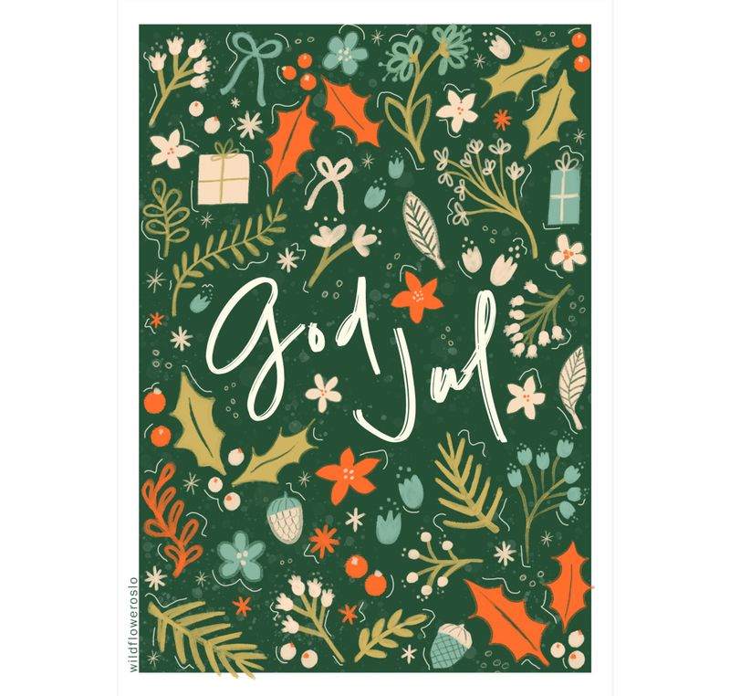 God jul A6 - Grønn