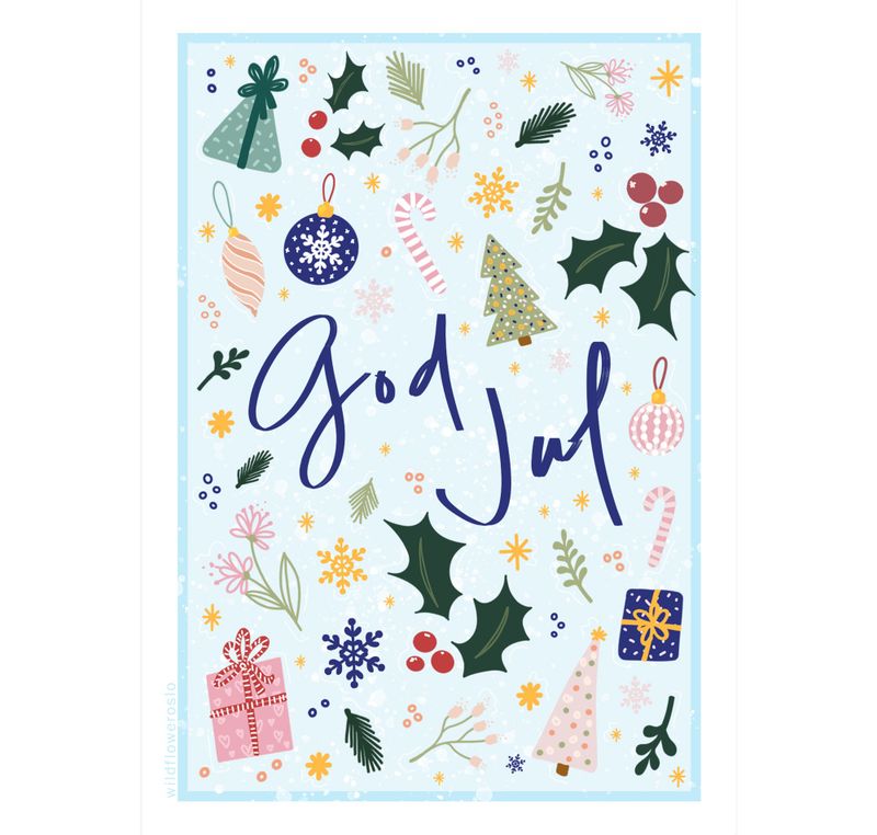 God jul A6 - Blå 